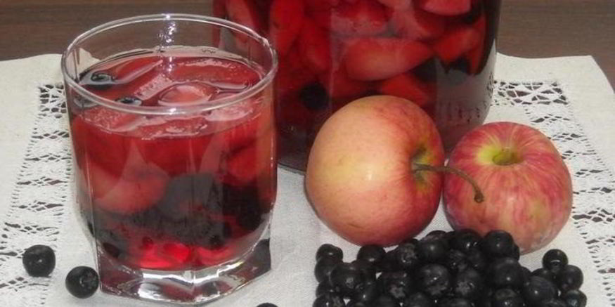 Рецепт компота из черноплодки с яблоками на зиму