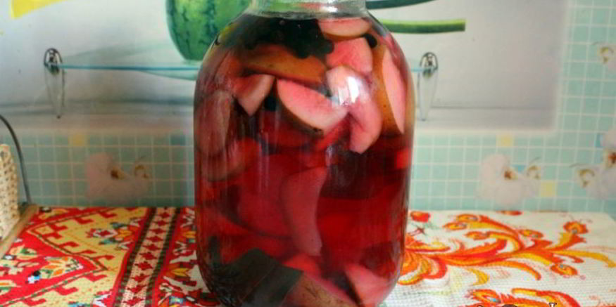 Рецепт компота из груш с черноплодной рябиной и малабарской корицей на зиму