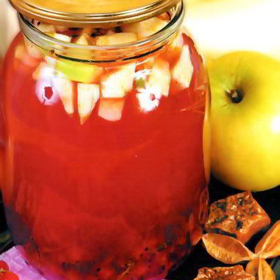 Компот из красной смородины и яблок