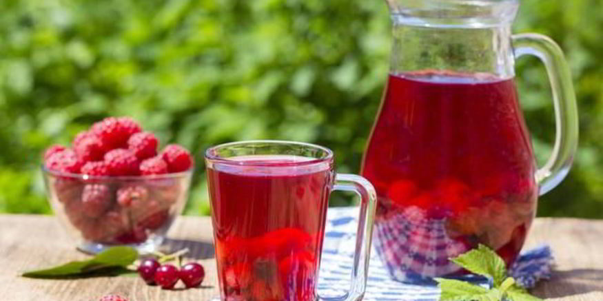 Рецепт компота из малины и черешни