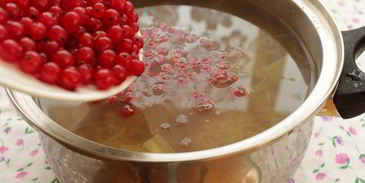 компот из ревеня и красной смородины