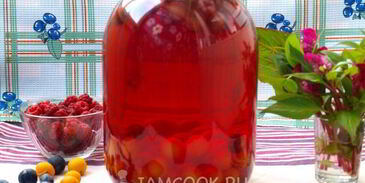 компот из терна, алычи и малины на зиму