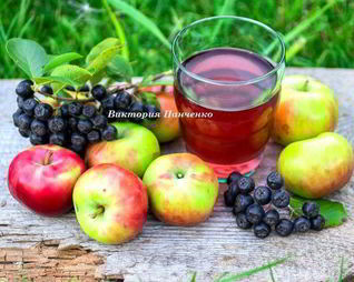 Компот из яблок и черноплодной рябины