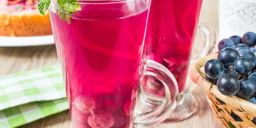 Рецепт виноградного компота с мятой