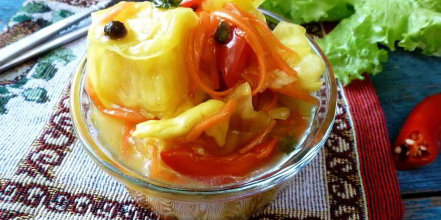 Рецепт маринованной капусты с куркумой