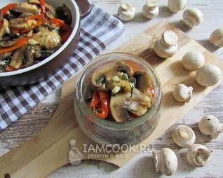 Маринованные шампиньоны со сладким перцем