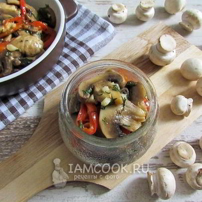 Маринованные шампиньоны со сладким перцем