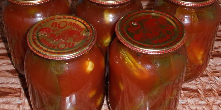 Рецепт огурцов в томате на зиму