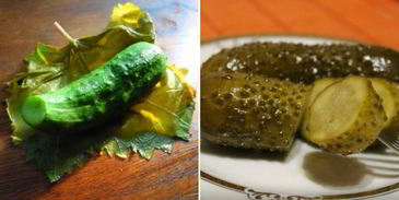 малосольные огурцы в виноградных листьях