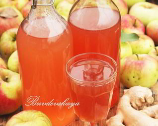 Яблочный сок с имбирем на Зиму