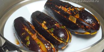 баклажаны по-корейски с чесноком в соевом соусе