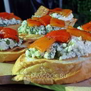 Рецепт Брускетты-гриля с запеченным перцем