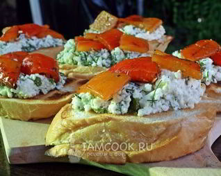 Брускетта-гриль с запеченным перцем