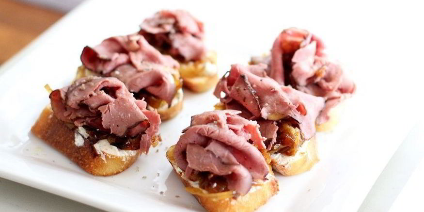 Рецепт брускетты с ростбифом