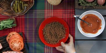 гамбургер с картофельной котлетой