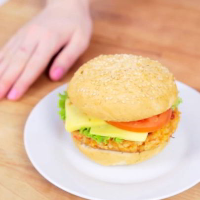 Крабсбургер с крабовой котлетой