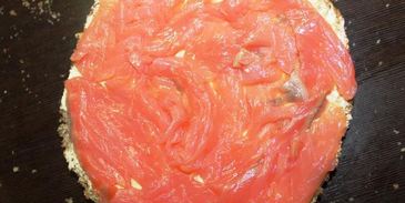 бутербродный торт-мусс со слабосоленым лососем и фетой