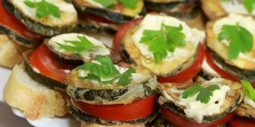 Рецепт бутербродов с кабачками и помидорами