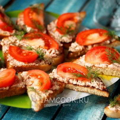 Бутерброды с печенью трески