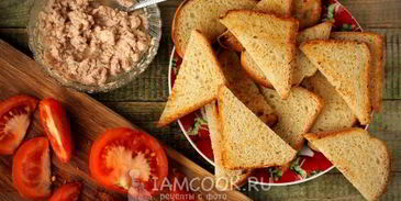 бутерброды с печенью трески