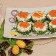 Рецепт Бутербродов с семгой и красной икрой