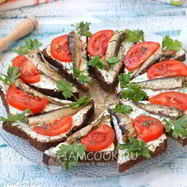 Рецепт Бутербродов со шпротами и творожным сыром