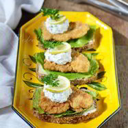 Рецепт Датского бутерброда с жареным рыбным филе