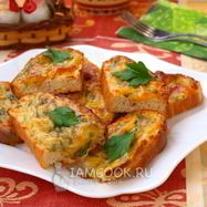 Рецепт Горячих бутербродов с сыром и зеленью