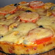 Рецепт Русской пиццы-бутерброда в микроволновке