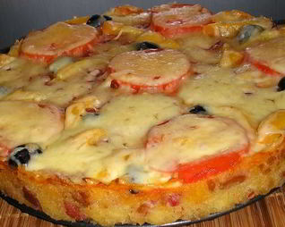 Русская пицца-бутерброд в микроволновке