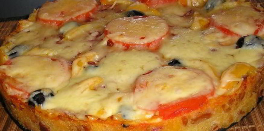 Рецепт русской пиццы-бутерброда в микроволновке