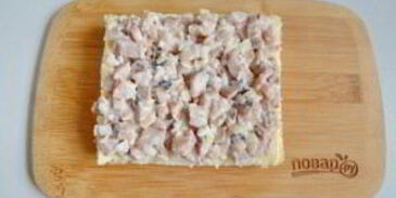 закусочный бутербродный торт с рыбой