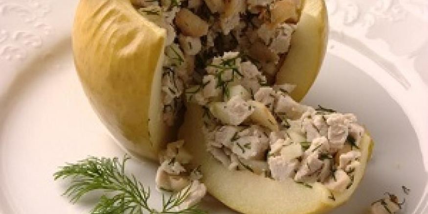 Рецепт фаршированных яблок с курицея