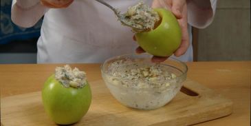 фаршированные яблоки с курицей