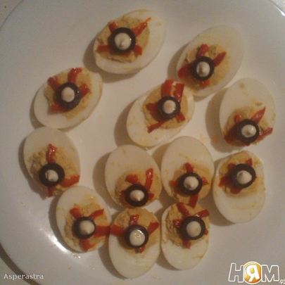 Фаршированные яйца Глаза монстра