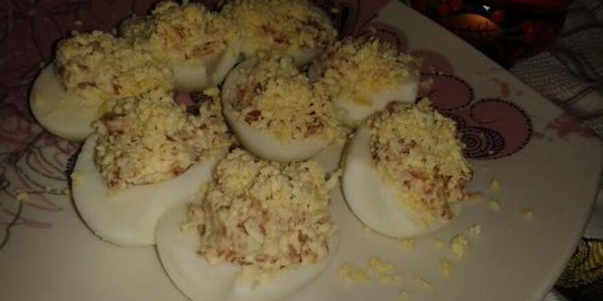 Рецепт фаршированных яиц перекус