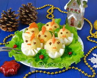 Фаршированные яйца Цыплята