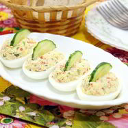 Рецепт Яиц фаршированных крабовыми палочками
