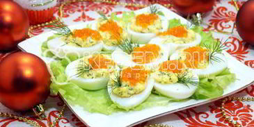 яйца фаршированные красной икрой