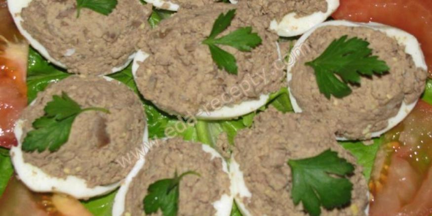 Рецепт яиц фаршированных куринной печенью