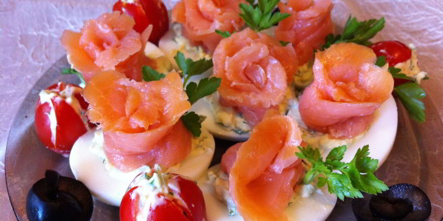 Рецепт яиц фаршированных семгой