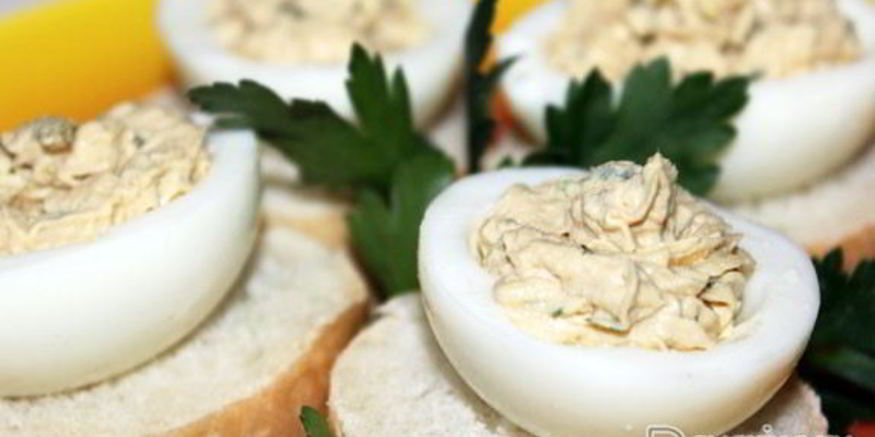 Рецепт яиц, фаршированных тунцом