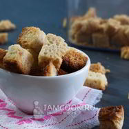 Рецепт Гренков из белого хлеба в духовке