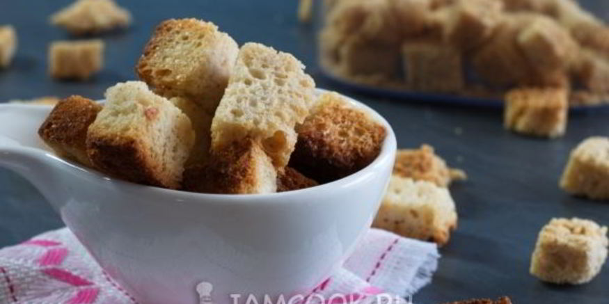 Рецепт гренков из белого хлеба в духовке