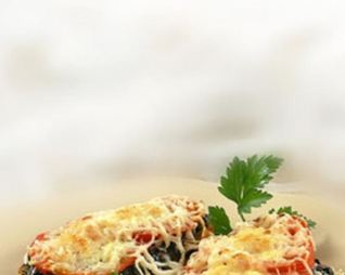 Гренки с грибами и помидорами