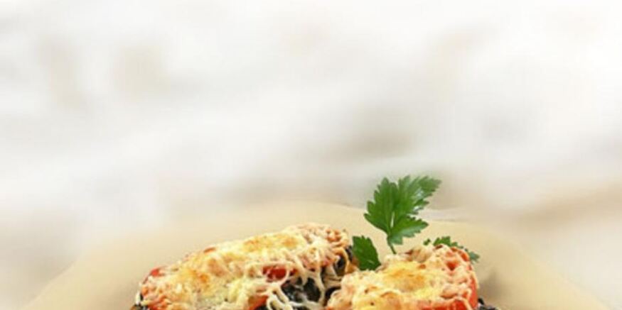 Рецепт гренков с грибами и помидорами