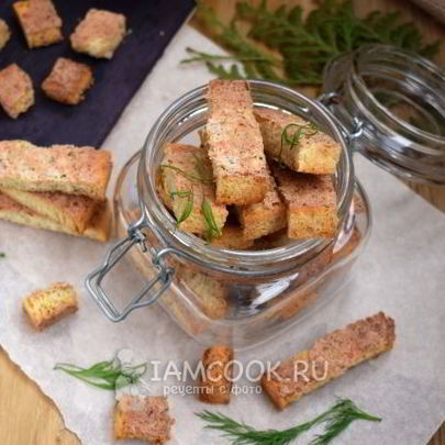 Гренки с крабово-креветочной пастой