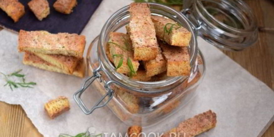 Рецепт гренков с крабово-креветочной пастой