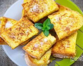Гренки с молоком и яйцом сладкие