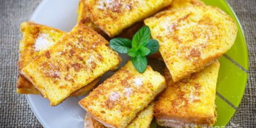 Рецепт гренков с молоком и яйцом сладкие